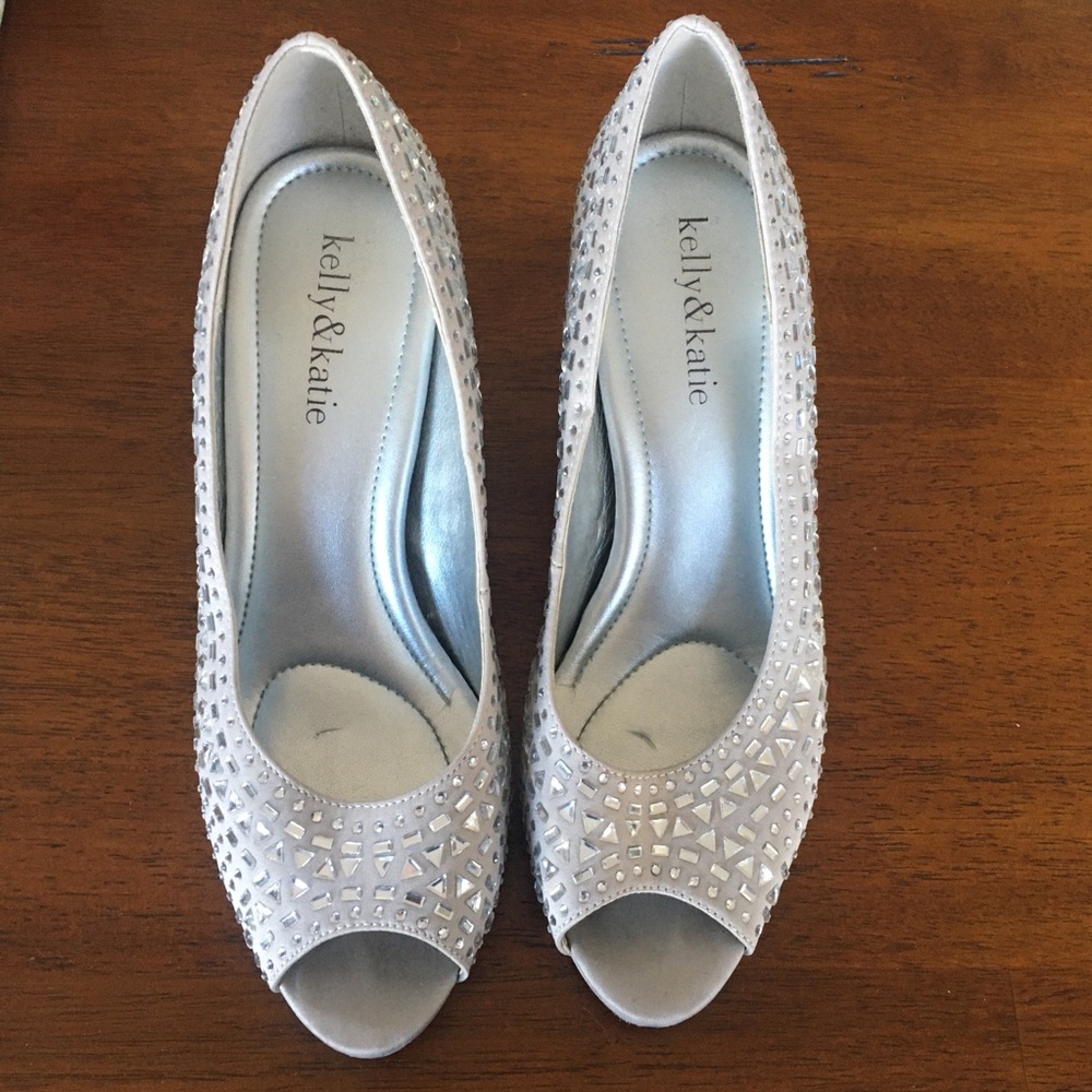 Sparkly silver heels